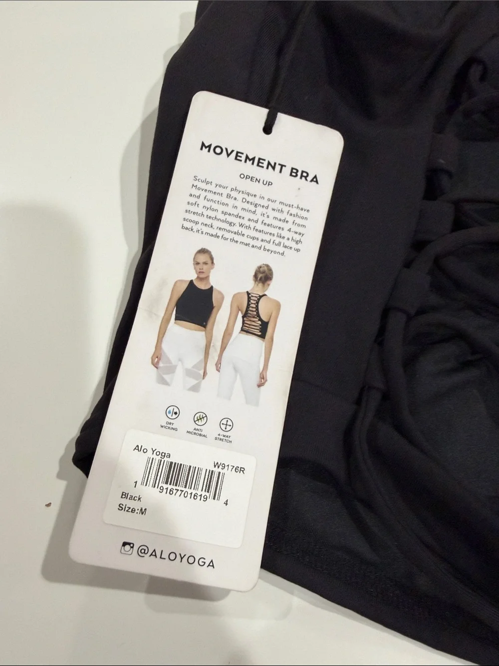 ALO Yoga Black High-Neck Strappy Back Sports Bra